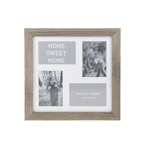 Jinn nhà mộc mạc vuông gỗ khung ảnh handmade 4x6 khung ảnh với sắt mờ 4 cái hình ảnh bộ sưu tập - Product Image 1