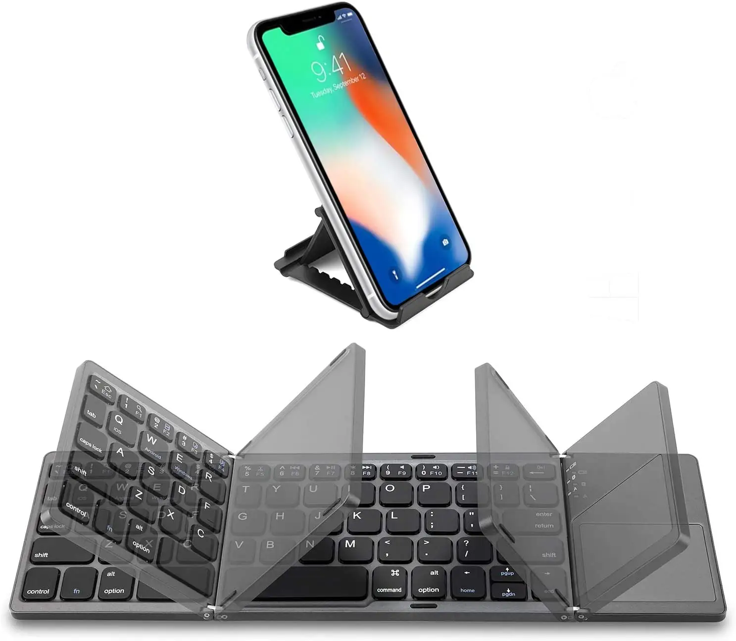 Seenda Folding BT Keyboards with Touchpad for Laptop iPad iPhone Computer Portable Mini Keyboards Keyboard Wireless