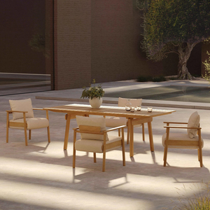 Juego de Comedor de Madera de Teca de Estilo Moderno para Exteriores, Patio de Hotel, Jardín, Patio Interior, Villa y Muebles de Sótano para el Hogar y la Oficina - Product Image 2