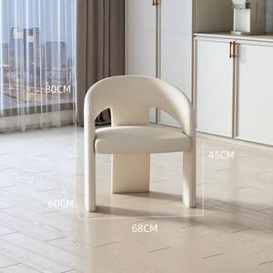 Silla de Comedor de Madera Blanca Pura, Diseño Moderno, Ligero <span class=keywords><strong>y</strong></span> Minimalista, con Cojines Suaves <span class=keywords><strong>y</strong></span> Reposabrazos, para Apartamentos Pequeños, <span class=keywords><strong>Muebles</strong></span> para el Hogar - Product Image 6