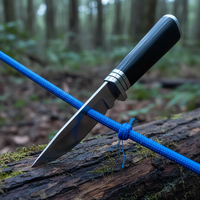 Couteau pliant tactique D2 pour la survie en plein air - Utilisation en camping et bricolage, couteau de poche portable multi-usage pour couper la viande