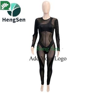 Fall Night Club Black Velvet Mesh Jumpsuit <strong>Bod</strong> One Piece See Through Flare Sleeve Jumpsuits - Product Image 2