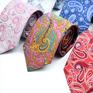 Diseño personalizado de fábrica Paisley patrón <span class=keywords><strong>traje</strong></span> accesorios hombres 8cm poliéster <span class=keywords><strong>corbata</strong></span> para hombres regalo - Product Image 1