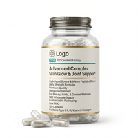 Capsules de collagène multi-sources hydrolysées (bovin et marin) pour l'éclat de la peau et la force articulaire quotidienne, personnalisables à faible MOQ, les plus vendues