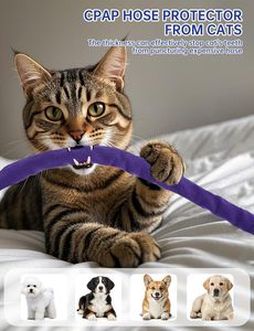 ปลอกหุ้มสาย CPAP ขนาด 6.4 ฟุต สำหรับท่ออุ่น <span class=keywords><strong>ResMed</strong></span> <span class=keywords><strong>AirSense</strong></span> <span class=keywords><strong>11</strong></span>/10/ClimatelineAir ปลอกหุ้มผ้าฟลีซแบบมีฉนวนกันความร้อน ป้องกันรอยขีดข่วนจากแมว ปิดด้วยซิป - Product Image 5