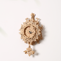 Jam Dinding Kayu 3D Puzzle Vintage DIY Model Kerajinan Koleksi dalam Jumlah Besar