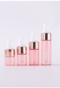 Wholesale 1235ml Clear Frosted Square Glass <b>Pink</b> Serum Essential Oil Dropper Pipette <b>Bottle</b> LK Brand Silk Screen Printed PP - Product Image 4