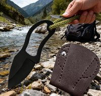 Petit couteau tactique à lame fixe - Outil EDC portable pour la chasse en plein air, le camping et l'utilisation en milieu sauvage