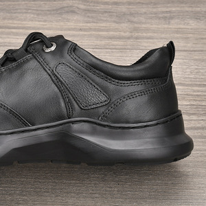 Chaussures décontractées pour hommes en cuir véritable à bout rond et lacets, semelle intermédiaire EVA amortissante, semelle extérieure en caoutchouc, collection automne - Product Image 4