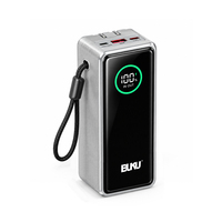 Batterie externe BUKU avec écran LCD, charge ultra-rapide 22,5W, 20000 mAh, chargeur mural portable 2 en 1, câble Type-C intégré