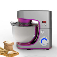 Robot de cuisine multifonctionnel transfrontalier en acier inoxydable, pétrin compact pour la maison 5L, machine à pétrir avec réglage de vitesse prédéfini