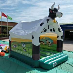 Château <span class=keywords><strong>gonflable</strong></span> à thème <span class=keywords><strong>vache</strong></span> laitière avec toit, en PVC durable, pour fêtes de jardin, avec souffleur, à louer - Product Image 3