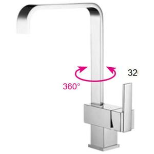 Grifo para Lavabo de Cocina, Origen China, Material de Latón con Tratamiento de Superficie Cromado, Diseño Giratorio de 360 Grados - Product Image 4