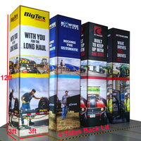 Support d'affichage publicitaire pliable en aluminium SEG avec impression sur tissu, rétroéclairé par LED, pour salon professionnel