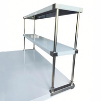 Table de travail en acier inoxydable pour cuisine commerciale OEM ODM, étagère certifiée NSF, robuste, à 2 niveaux, avec revêtement ignifuge