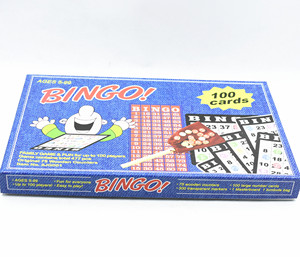 bingo cards and bingo chips balls numbered for bingo game