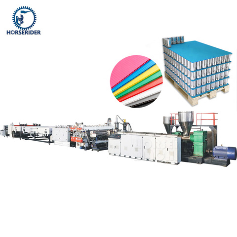 Horserider PP PE Hollow Corrugated Sheet Production Line Pelletizing Making Machine Extrusion Line