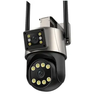 الأكثر مبيعًا كاميرا iCsee 6MP HD لاسلكية CCTV مزدوجة العدسة PTZ سرعة القبة في الهواء الطلق كاميرا Wifi IP