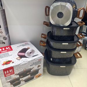 Juego <span class=keywords><strong>de</strong></span> Utensilios <span class=keywords><strong>de</strong></span> Cocina Antiadherentes <span class=keywords><strong>de</strong></span> 10 Piezas, Aptos para Inducción, <span class=keywords><strong>de</strong></span> <span class=keywords><strong>Aluminio</strong></span> Reciclado Multicapa con Acabado Granito, Aptos para <span class=keywords><strong>Horno</strong></span> y Lavavajillas, Incluye <span class=keywords><strong>Olla</strong></span> - Product Image 5