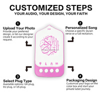 Pemutar Al-Quran dengan Lampu LED & Layar Digital, Bahan Plastik - Hadiah Islami Muslim untuk Sholat di Rumah