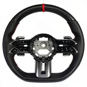 Volante Deportivo de Fibra de Carbono Negra para <span class=keywords><strong>Mercedes</strong></span> <span class=keywords><strong>Benz</strong></span> Clase C E S V W218 W222 W253 C220 - Product Image 1