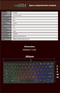 Teclado Delgado de Oficina de 78 Teclas ABS con Retroiluminación LED, <span class=keywords><strong>Mini</strong></span> Teclado con Cable para PC/Laptop/Windows Desktop - Product Image 4