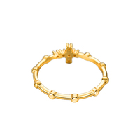 Bague pour femme simple et tendance avec pierre croisée, bijoux en or 18 carats, bijoux de mode mondiale, bague en bambou de style chinois