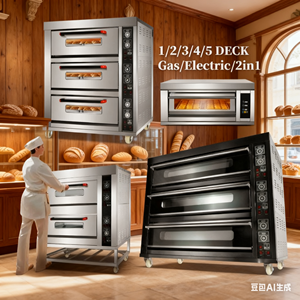 Vaporizador de agua de cocina de tamaño comercial, placa de piedra, Pizza de Gas eléctrica, 1 cubierta, 2 bandejas, <span class=keywords><strong>horno</strong></span> individual de 3 cubiertas dobles <span class=keywords><strong>para</strong></span> pequeñas empresas - Product Image 1