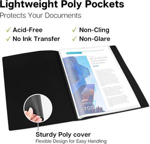 Carpeta pequeña con fundas, <span class=keywords><strong>libro</strong></span> de presentación 5.5x8.5, 24 bolsillos, 48 hojas de tamaño medio, carpetas de plástico con fundas - Product Image 6