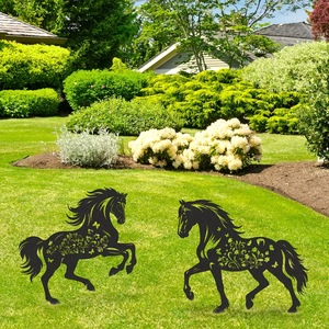 Estacas Decorativas de Metal con Forma de Caballo para Jardín, Regalos para Amantes de los Caballos, Mujeres/Hombres, Estatuas de Silueta, Adorno de Jardín - Product Image 3