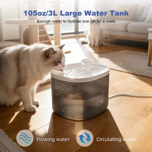 Bebedero Automático Eléctrico Ecológico de 3L, Diseño Transparente, Fácil de Limpiar, Resistente al Agua, para Mascotas, Gatos y Perros - Product Image 4