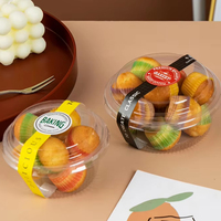 En stock boîte d'emballage en plastique transparente à charnière recyclable PET de 8 oz 10 oz pour restaurants dessert aux fruits sucre jus hamburger