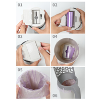 Nouvel Ensemble de Pelle à Litière Monobloc en Plastique 2025 avec Sac à Litière Intégré – Outil Portable et Amovible pour le Nettoyage des Chats