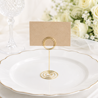 Porta Tarjetas Redondo con Diseño de Pavo Real, Clip para Notas Electrochapado, Clip para Notas de Escritorio, Clip para Tarjetas de Asiento de Boda, Decoración para el Hogar y la Oficina