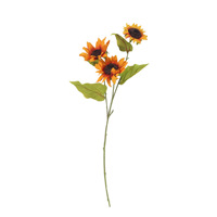 Artificielle 3 Fourchettes Tournesol Jardin Fleurs Décoratives Soie Simulation Tournesol Bouquet