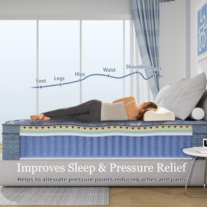 Colchón en Caja en Oferta, Protector <span class=keywords><strong>de</strong></span> Colchón 3D, <span class=keywords><strong>Precio</strong></span> Económico, <span class=keywords><strong>Espuma</strong></span> Viscoelástica y Resorte Interno Híbrido, Sensación Media - Colchón Individual - Product Image 6