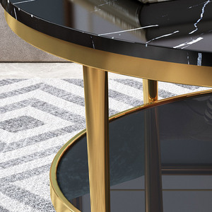 Marble Top <strong>Coffee</strong> <strong>Table</strong> <strong>Curved</strong> Design Center <strong>Table</strong> for Living Room - Product Image 5