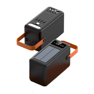 Hot Selling Support Custom Logo 2A Fast Charger 30000amh Solar PowerBank With Cables Led Light Power Bank