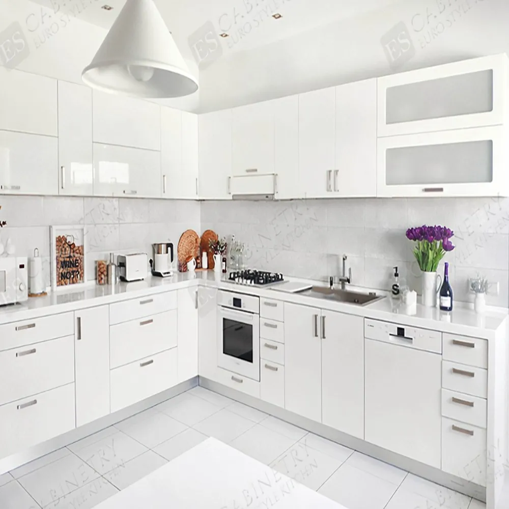 HOT SALE 2024 New Model Australia Bespoke Custom White Lacquer Modern Kitchen Cabinets