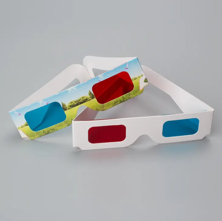 Promotion red & cyan, red & blue 3D Paper Glasses