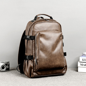 Sac à dos de loisirs et de voyage pour <span class=keywords><strong>homme</strong></span>, style européen et américain, en <span class=keywords><strong>cuir</strong></span> PU, pour ordinateur portable, idéal pour les affaires et les étudiants - Product Image 5
