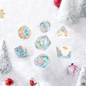 חם מכירה 7pcs חג המולד נושא קוביות פוליהדאל סט לוגו מותאם אישית d20 שרף & אקריליק עבור <span class=keywords><strong>rpg</strong></span> ומשחקי לוח אחרים - Product Image 5