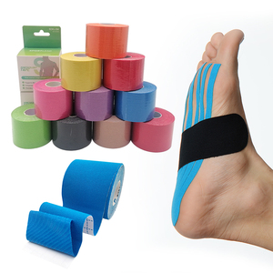 Cinta de Kinesiología de 5cm x 5m, cinta de Kinesio de Color personalizada impermeable <span class=keywords><strong>para</strong></span> deporte, cinta muscular transpirable de algodón <span class=keywords><strong>para</strong></span> fisioterapia - Product Image 1