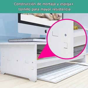 Soporte Elevador para Monitor de Escritorio con Cajones, Estante de Almacenamiento Multifuncional para Oficina, Rectangular, 3 Niveles, Tipo Vertical - Product Image 4