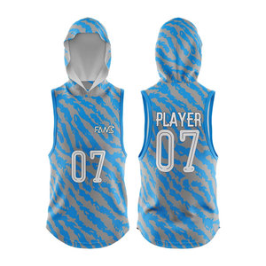Maglia da Calcio Senza Maniche con Cappuccio per Uomo, Stampa Digitale Personalizzata OEM Fanshi, Antibatterica, Vestibilità Comoda, in Spandex, per Calcio Americano - Product Image 1