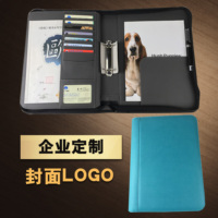 Logo en relief personnalisé A4 PU PVC sac en cuir hommes organisateur couverture rigide portefeuille porte-clés fichier dossier sac porte-clés fermeture à glissière