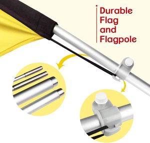 Mở Nhà Cờ Cho Bất Động Sản Đại Lý 11 Ft Nylon Lông Bãi Biển Biểu Ngữ Cờ Nhôm Cột Cờ Di Động Cho Ngoài Trời Kinh Doanh - Product Image 2