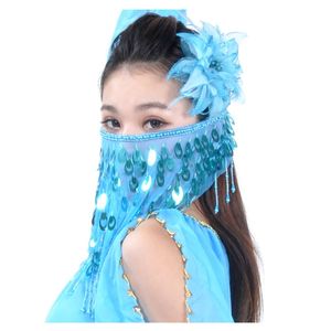 Accesorios <span class=keywords><strong>de</strong></span> Danza del Vientre Nayaking, <span class=keywords><strong>Velos</strong></span> Faciales <span class=keywords><strong>de</strong></span> Chifón con Cuentas y Lentejuelas para Disfraces <span class=keywords><strong>de</strong></span> Danza - Product Image 4