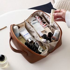 Bolsa de Maquillaje Portátil Personalizada, Bolsa de Maquillaje Impermeable de Mano para Viaje, Organizador de Cosméticos de Gran Capacidad, Bolsas de Aseo para Mujer - Product Image 2