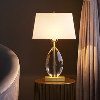 Lampe de table en cristal clair de luxe, romantique, pour la maison, mariage, fête, intérieur, chambre d'hôtel, décoration, lumières fantaisie